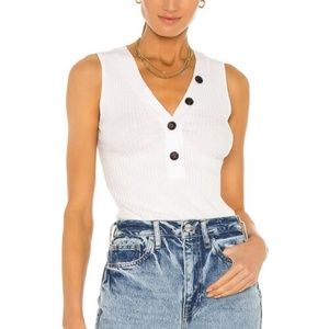 ENZA COSTA Sleeveless Henley Tank